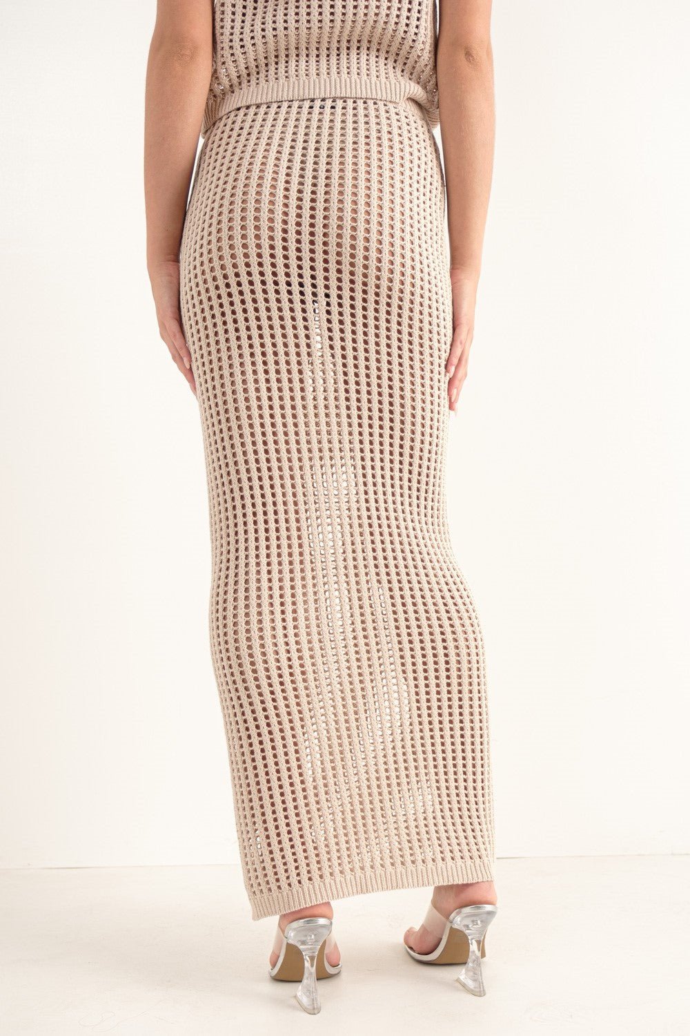 COVE CROCHET KNIT MAXI SKIRT - Soho Social