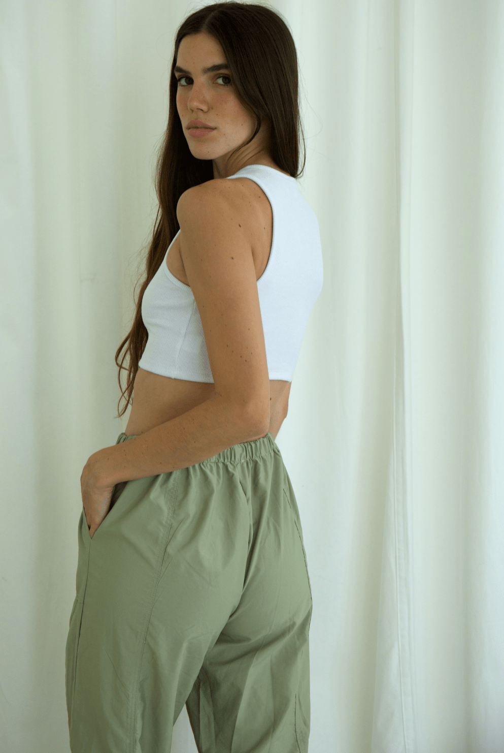 HOT SHOT BUTTON CROP TANK - Soho Social