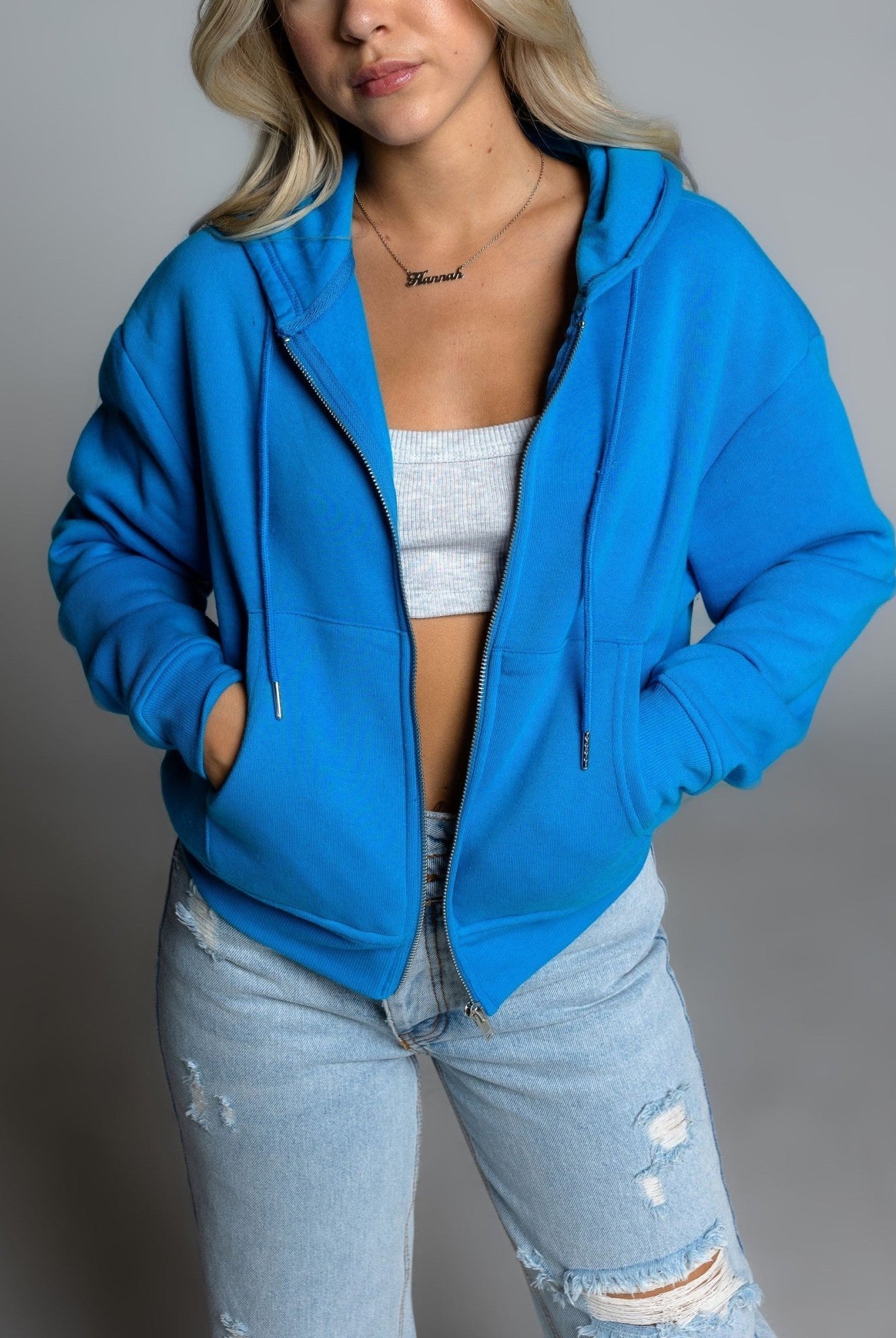 LAYER ME FLEECE CROP ZIP HOODIE - Soho Social