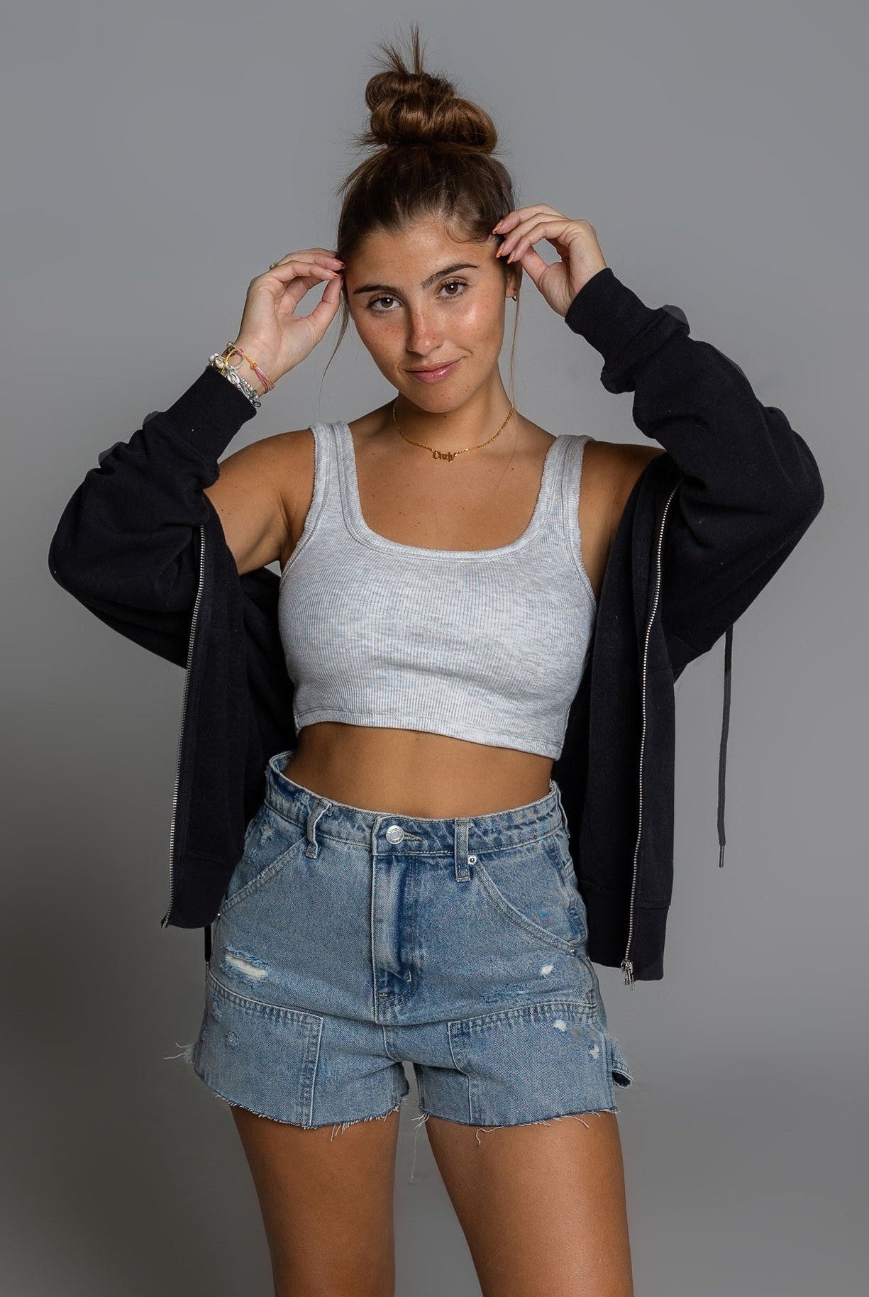 LAYER ME FLEECE CROP ZIP HOODIE - Soho Social