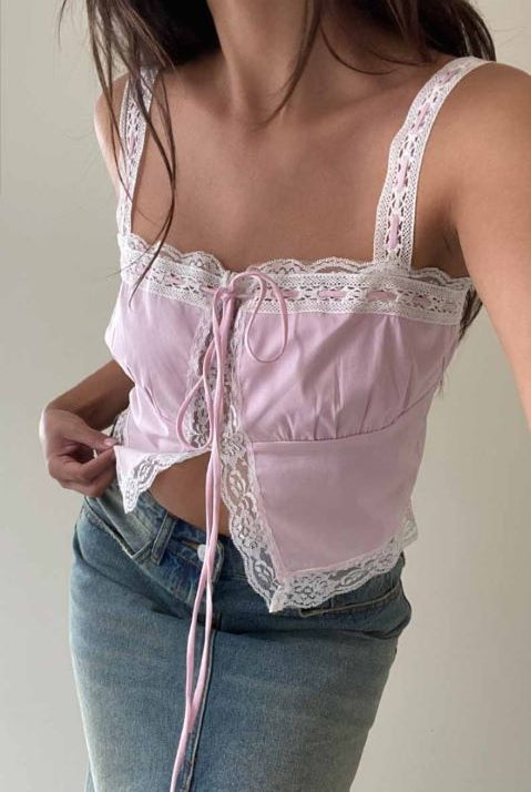 MALI LACE TRIM CAMI TOP - Soho Social