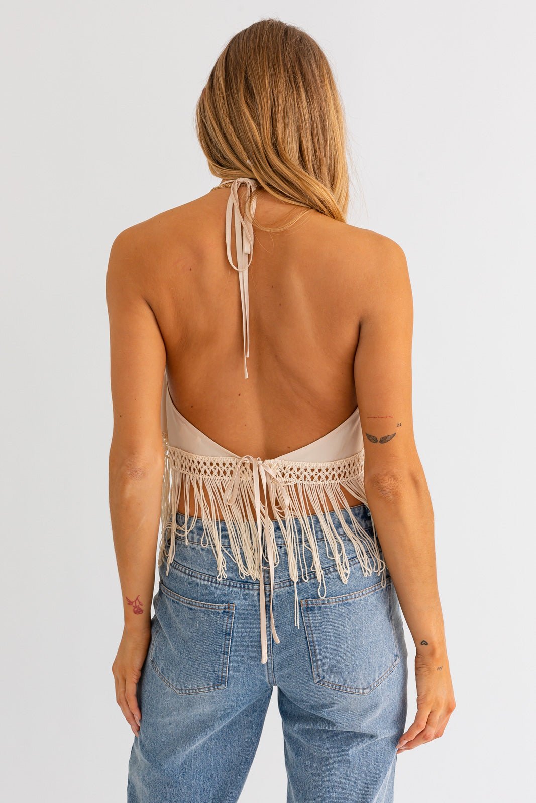 PALMA FRINGE HALTER TOP - Soho Social