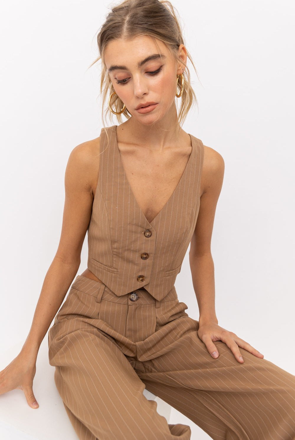 PENNY PINSTRIPE VEST - Soho Social