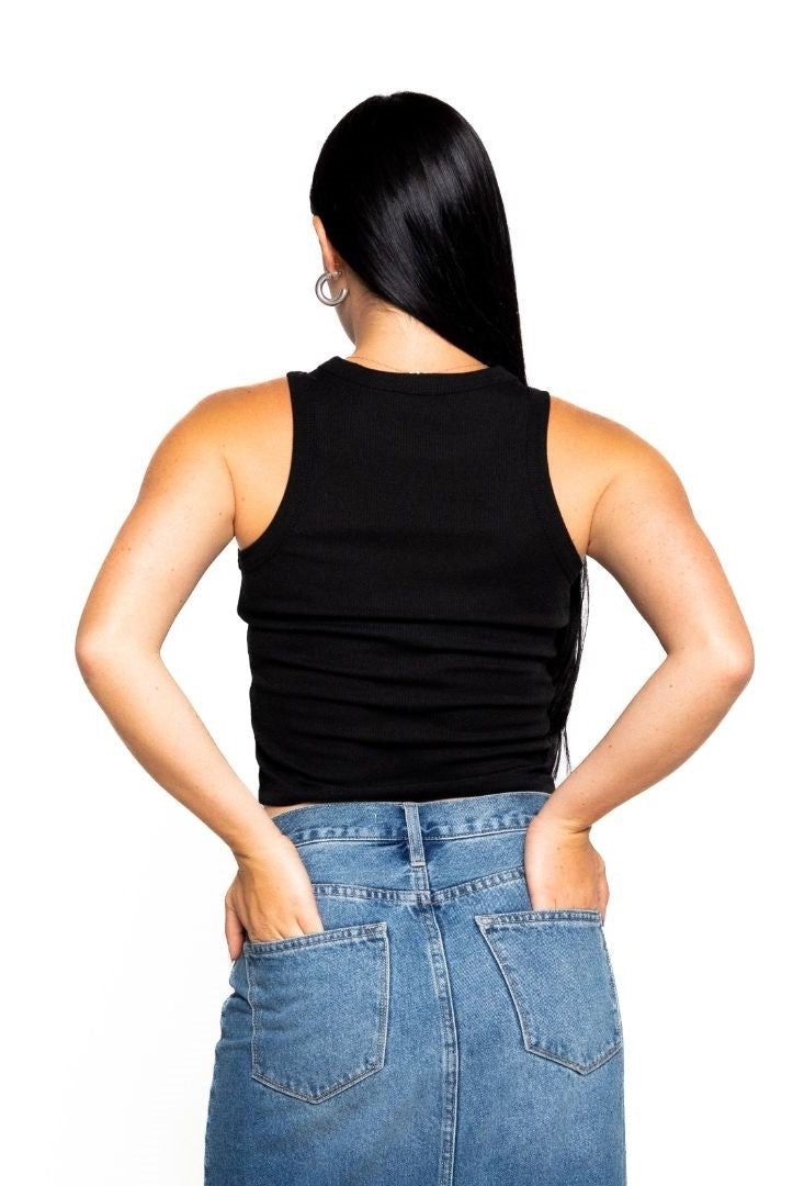 SERENITY HIGH NECK RIB TANK - Soho Social