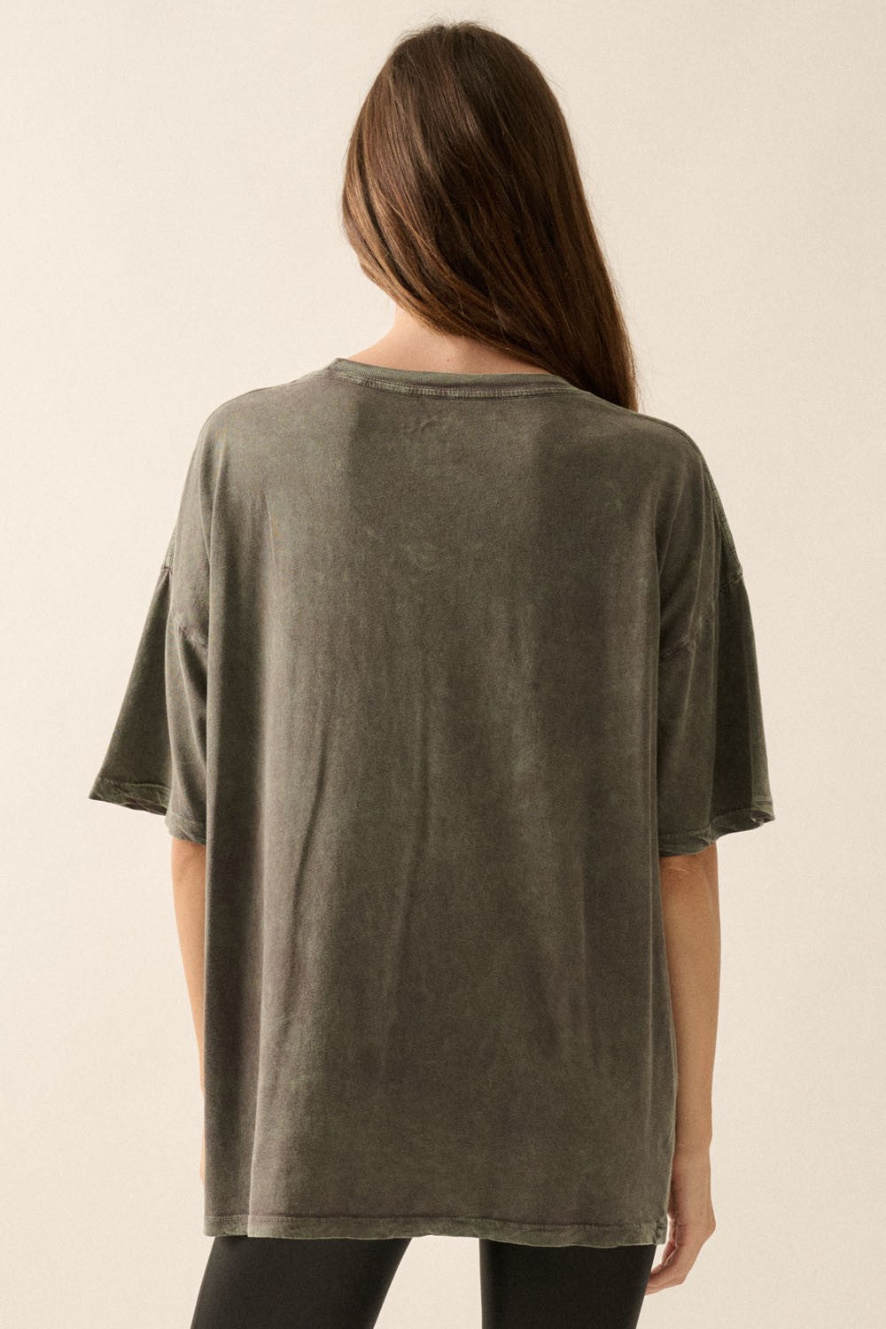 Tシャツ・カットソー IONSEOUL Circles Dust Washed Vintage Over T-Shirt Inspired Tiger Vintage-Wash Oversize Graphic Tee – Soho Social