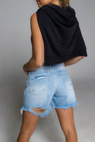 BROOKLYN DISTRESSED DENIM SHORT - Soho Social