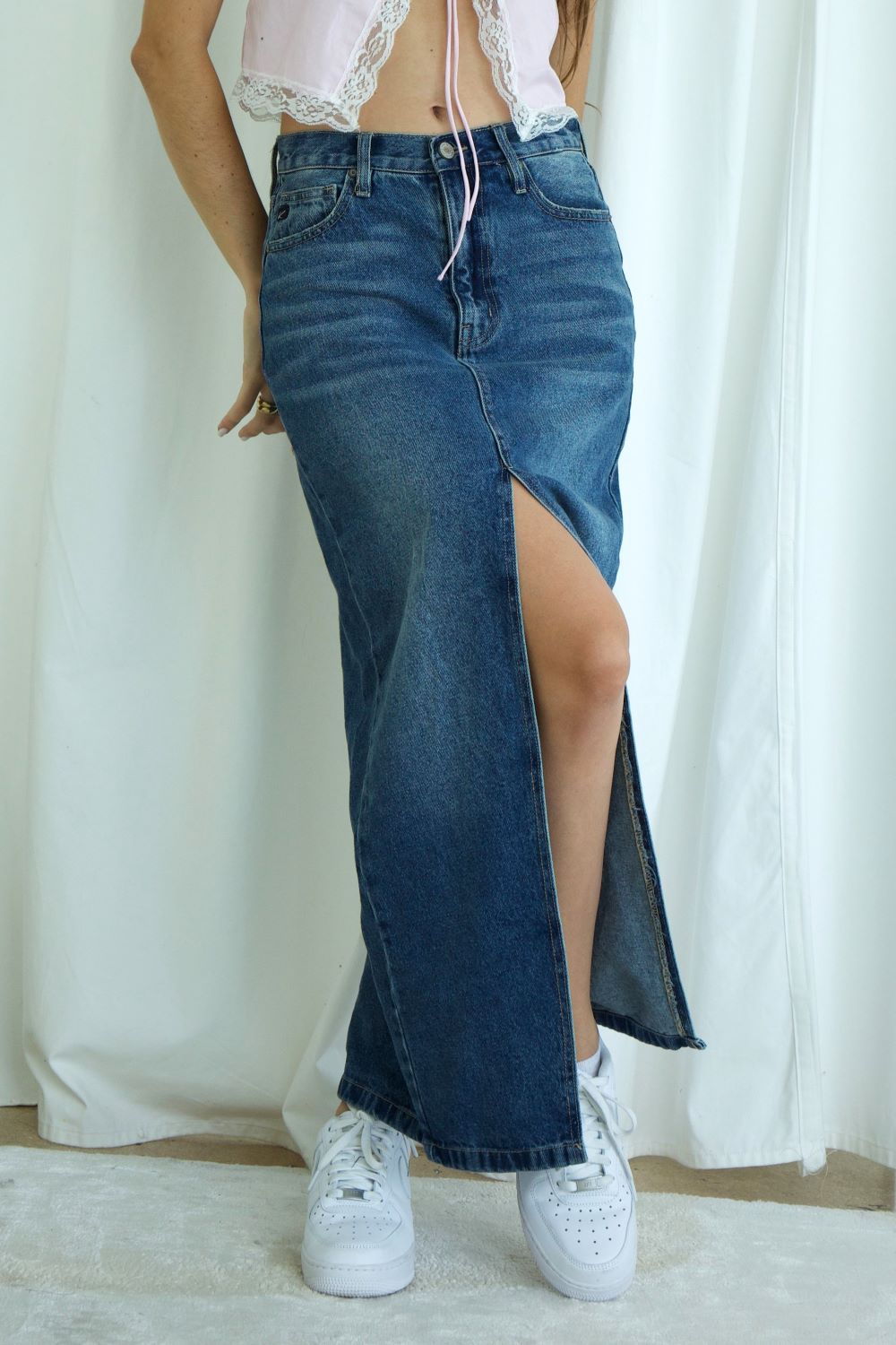 CALLIE DENIM MAXI SKIRT - Soho Social