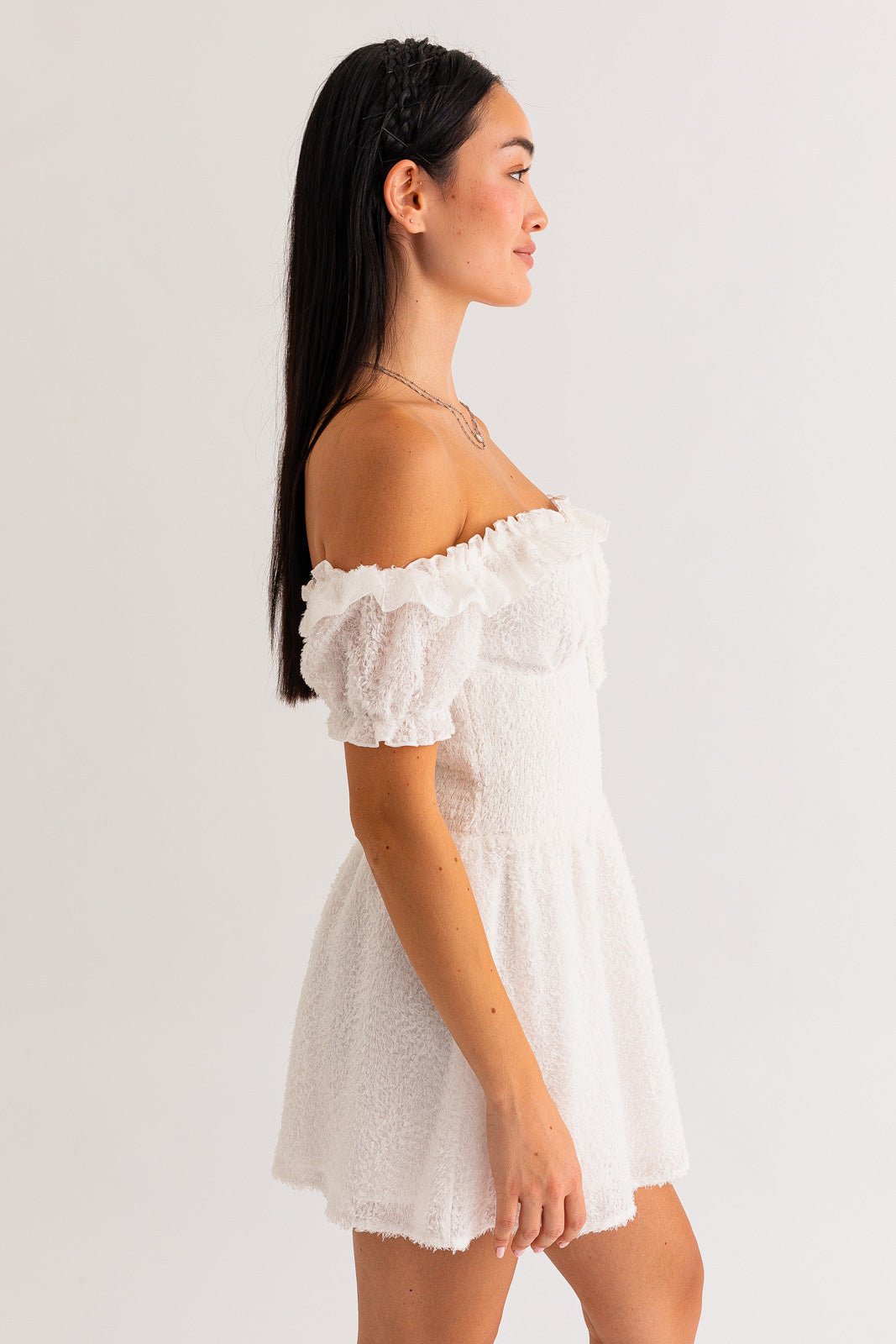 CAROLINA OFF SHOULDER MINI DRESS - Soho Social
