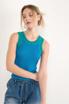 CORALIE CONTRAST RIB TANK - Soho Social