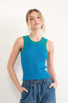CORALIE CONTRAST RIB TANK - Soho Social