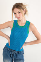 CORALIE CONTRAST RIB TANK - Soho Social