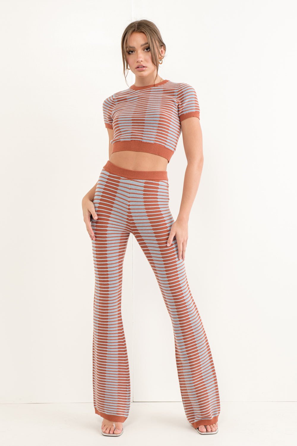 Ezra Texture Knit Flare Pant - SoHo Social – Soho Social