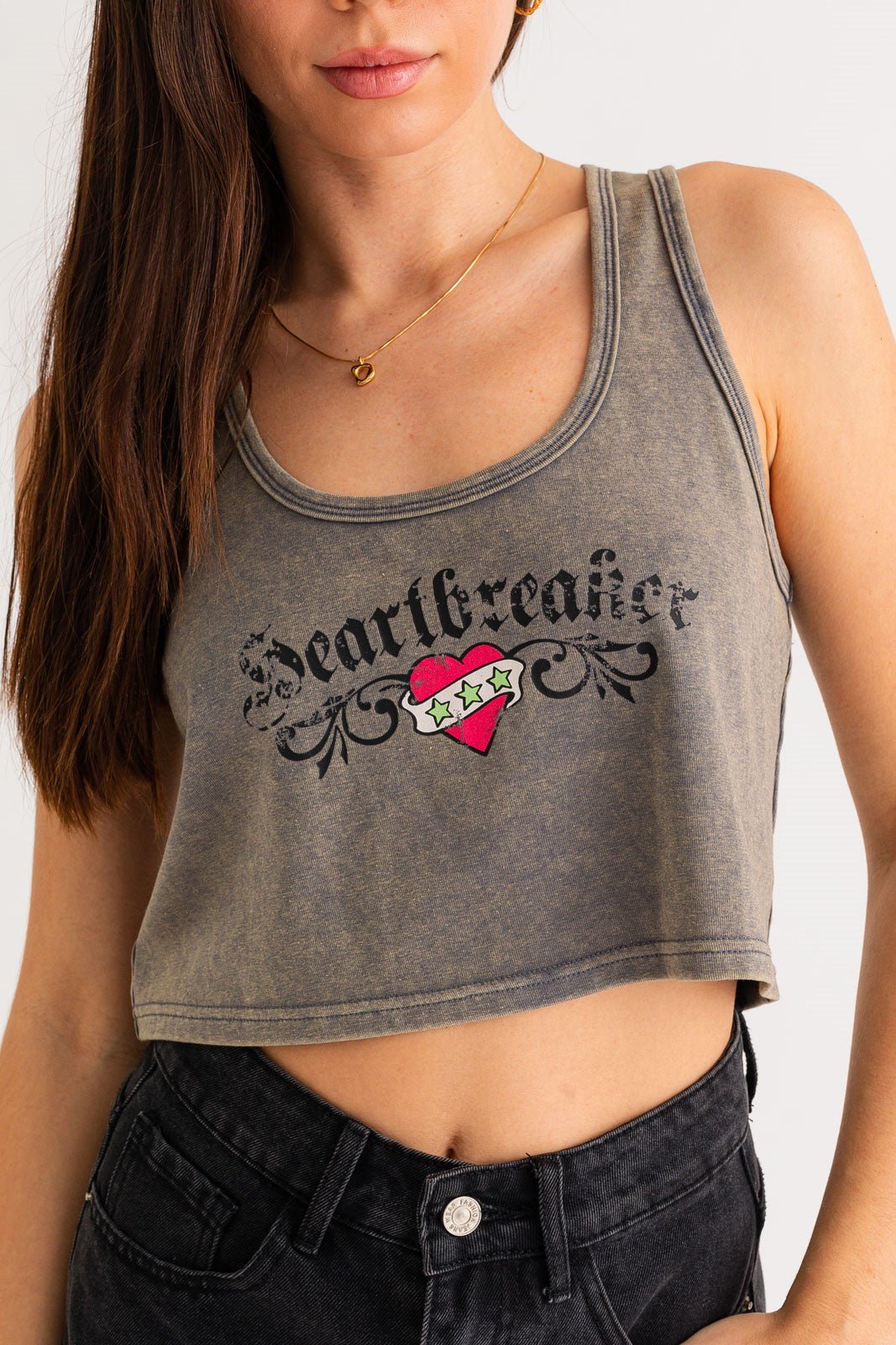 HEARTBREAKER GRAPHIC CROP TOP - Soho Social