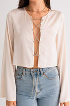 LASSO RHINESTONE SATIN TOP - Soho Social