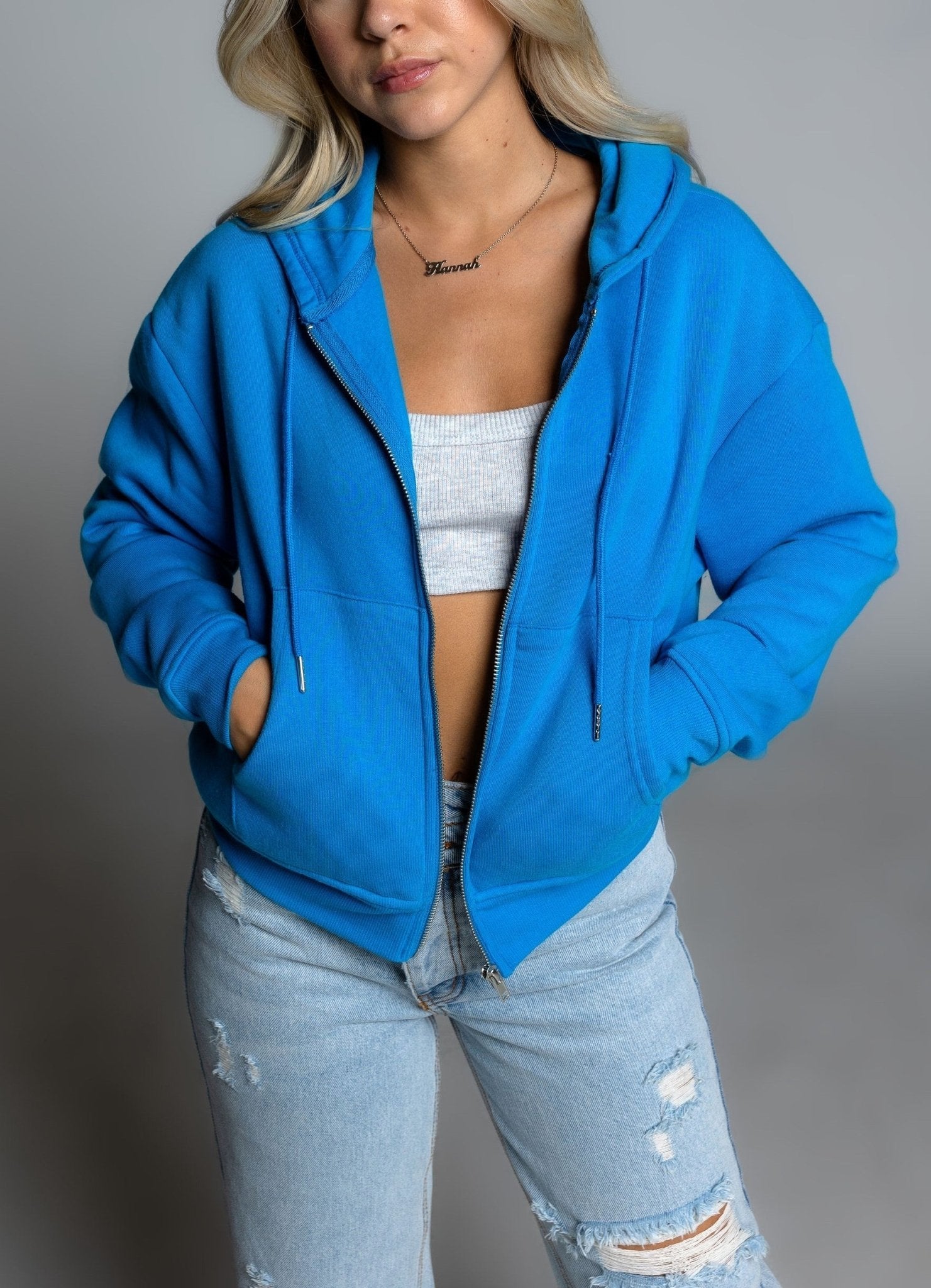 LAYER ME FLEECE CROP ZIP HOODIE - Soho Social