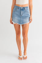 MARIN HIGH WAIST DENIM SKIRT - Soho Social