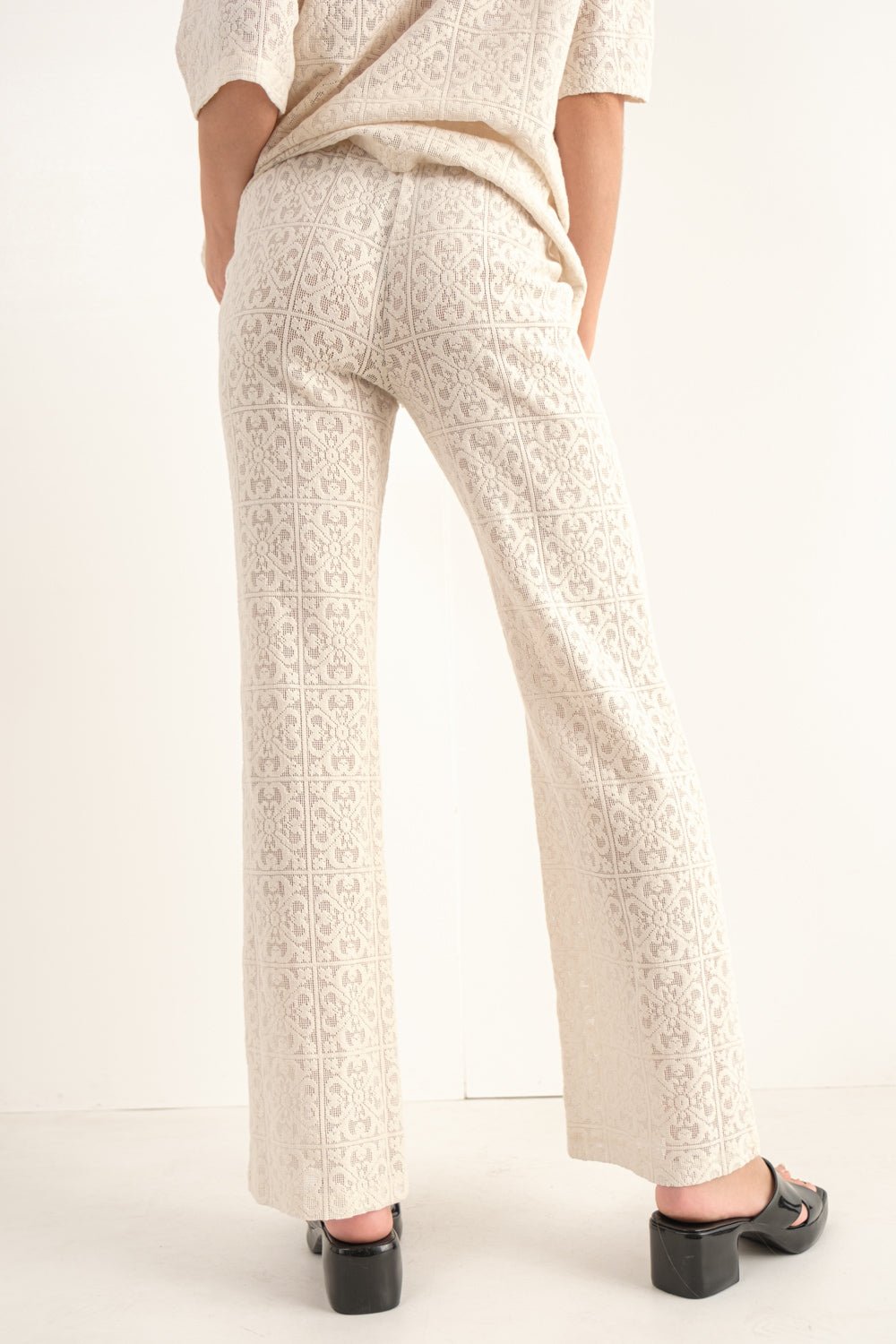 MAYA WIDE LEG LACE PANT - Soho Social