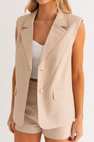 NELL OVERSIZED SLEEVELESS BLAZER - Soho Social