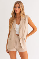 NELL OVERSIZED SLEEVELESS BLAZER - Soho Social