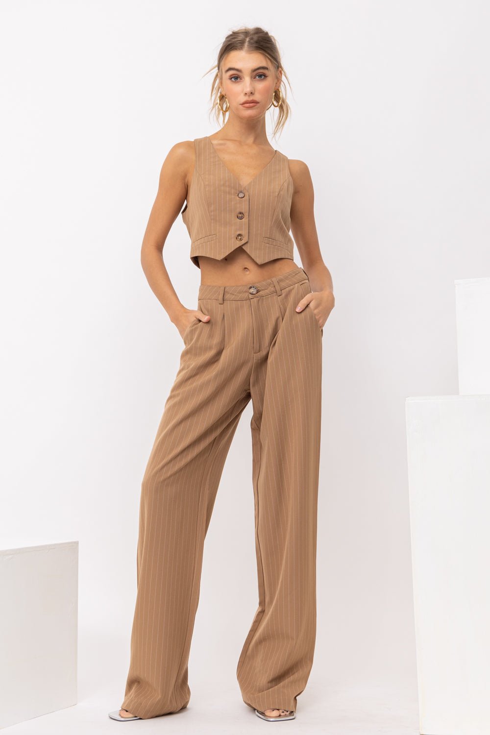 PENNY PINSTRIPE TROUSER PANT - Soho Social