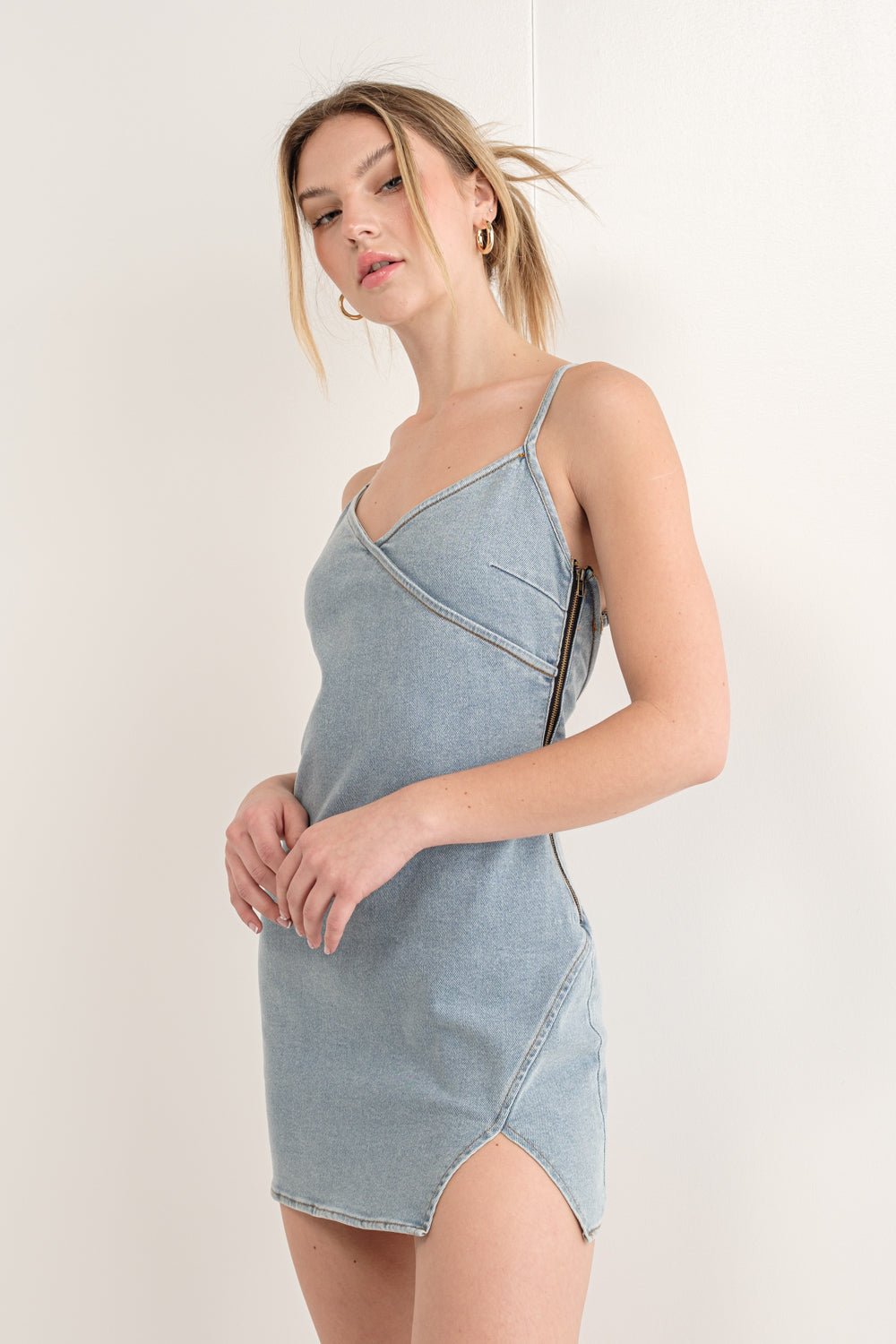 SAVANNAH DENIM MINI DRESS - Soho Social