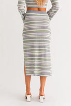 SAYLOR STRIPE MIDI SKIRT - Soho Social